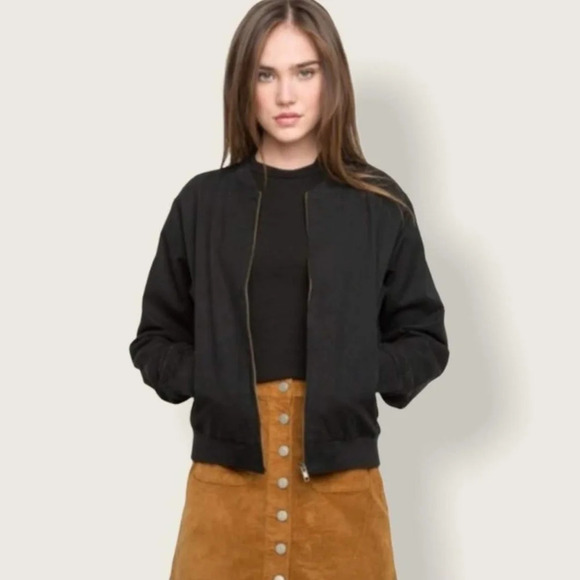 Brandy Melville Bomber Jacket black Small - Picture 1 of 6